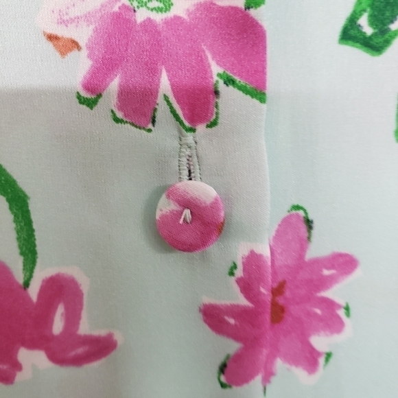 ZARA Satin Feel Oversize Floral Print Blouse Size XS - Picture 5 of 9